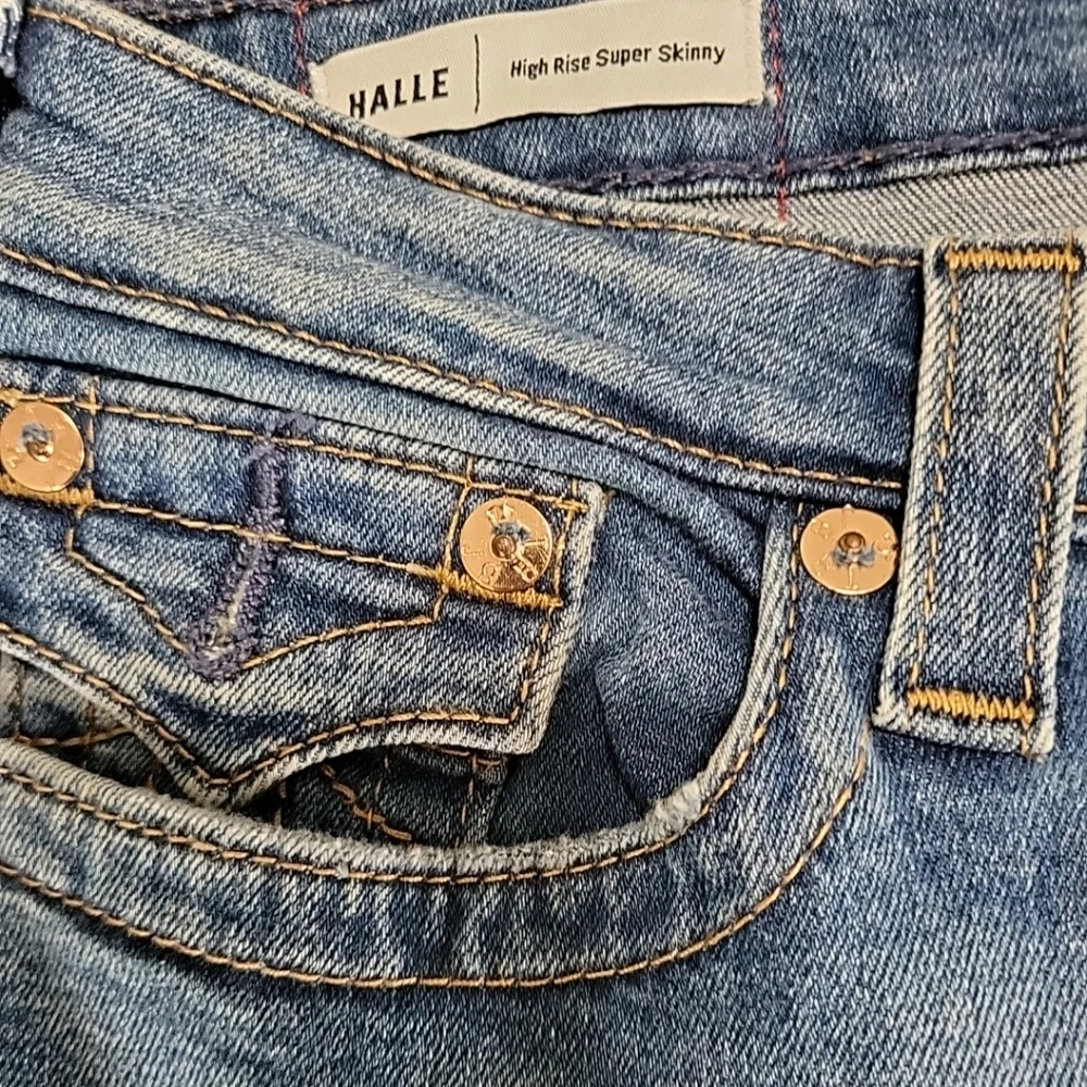 True Religion Women's Jeans Size 34 Halle High Rise Super Skinny Distressed - Picture 5 of 16